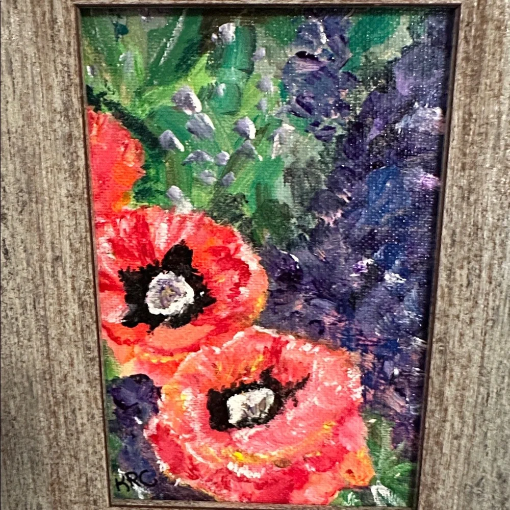 Vibrant floral poppies in the garden